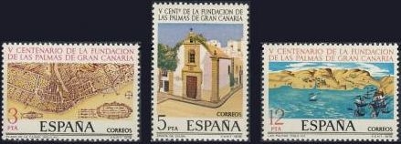 ESPAÑA 1978 2477/9 Sellos Nuevos V Centenario de la Fundacion de Las Palmas de Gran Canarias Completa c/charnela Espana Spain Espagne Spagna Spanje Spanien 